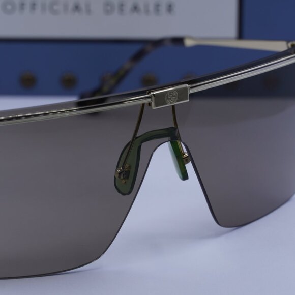 Gucci GG1096S 002 Shield Sunglasses - Gold/Brown - Picture 2 of 10